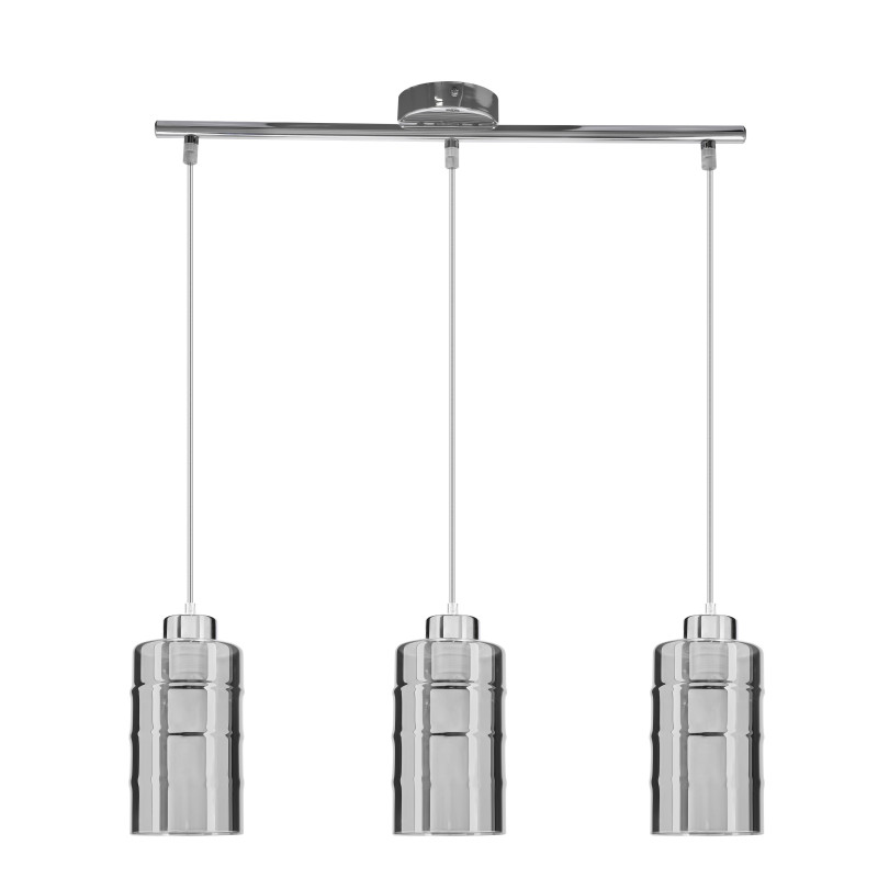 METZ lampa wisząca chromowy 3x40W E27 klosz dymiony lustrzany 33-58416