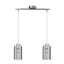 METZ lampa wisząca chromowy 2x40W E27 klosz dymiony lustrzany 32-58348