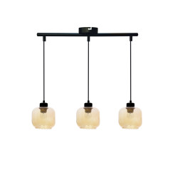 MARLA lampa wisząca czarny 3x40W E27 klosz bursztynowy 33-58263