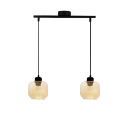 MARLA lampa wisząca czarny 2x40W E27 klosz bursztynowy 32-58270