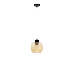 MARLA lampa wisząca czarny 1x40W E27 klosz bursztynowy 31-58256