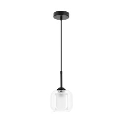 ESTIMA lampa wisząca czarny 1x40W E27 klosz bezbarwny+piaskowany 31-58102
