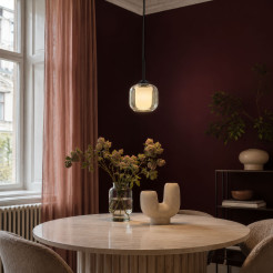 ESTIMA lampa wisząca czarny 1x40W E27 klosz bezbarwny+piaskowany 31-58102