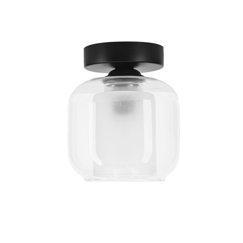 ESTIMA lampa sufitowa czarny 1x40W E27 klosz bezbarwny+piaskowany 31-58058
