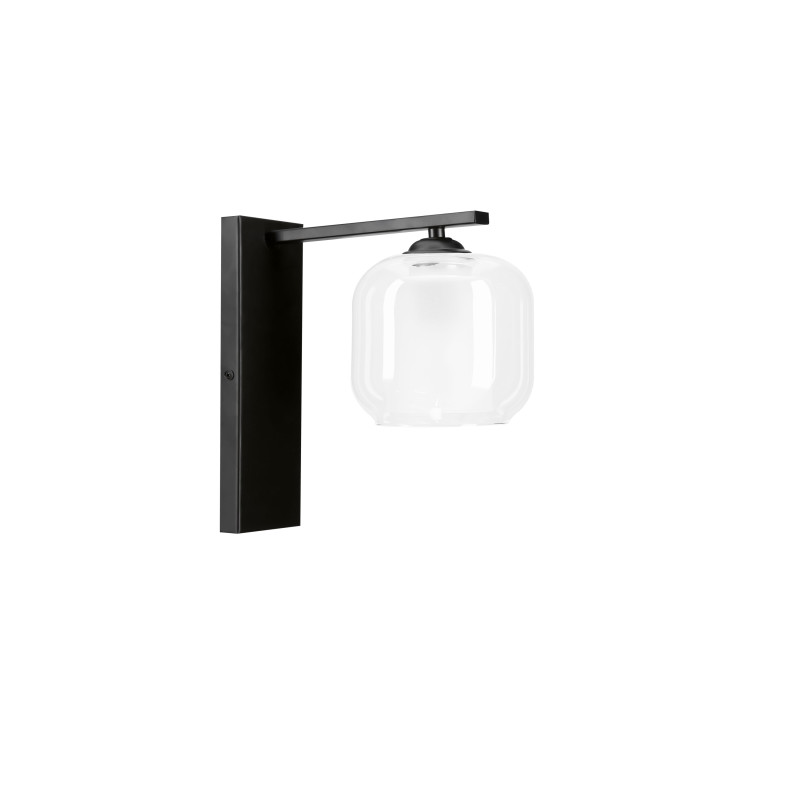 ESTIMA lampa kinkiet czarny 1x40W E27 klosz bezbarwny+piaskowany 21-58041