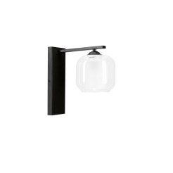 ESTIMA lampa kinkiet czarny 1x40W E27 klosz bezbarwny+piaskowany 21-58041