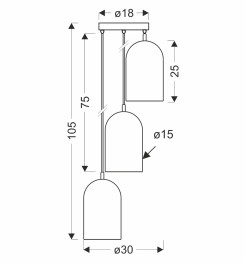 Oss lampa wisząca talerz 3x40W E27 różowy 50161898