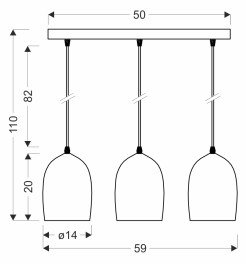 Icaro lampa wisząca czarny 3x40W E27 klosz złoty 33-61881