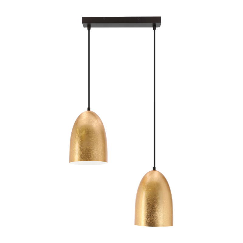 Icaro lampa wisząca czarny 2x40W E27 klosz złoty 32-61874
