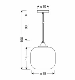 ESTAS lampa wisząca czarny 1x40W E27 klosz bursztynowy 31-51677