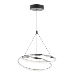 LOCO lampa wisząca czarny+chromowy 30W LED 3000, 4000, 6000K osłonka biała 31-54135