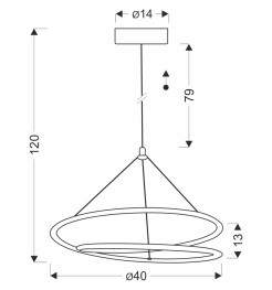 LOCO lampa wisząca czarny+chromowy 30W LED 3000, 4000, 6000K osłonka biała 31-54135