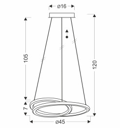 EDEN lampa wisząca złoty 32W LED 3000, 4000, 6000K osłonka biała 31-54098