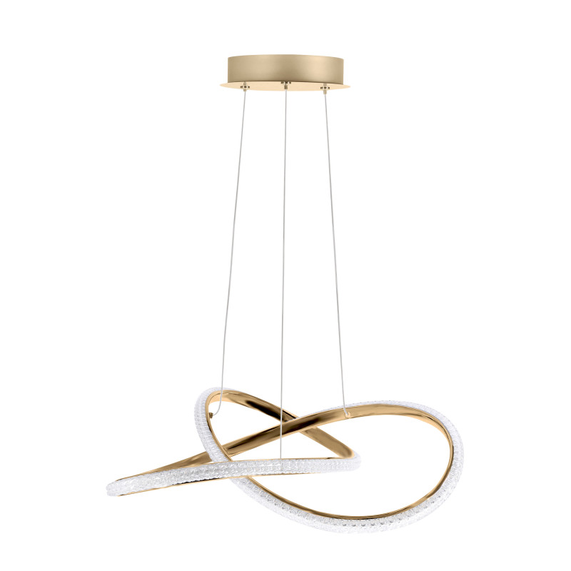 ELIO lampa wisząca złoty 32W LED 3000, 4500, 6500K kryształki bezbarwne 31-54050