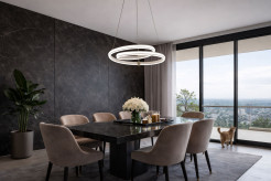SANTA lampa wisząca złoty 32W LED 3000, 4000, 6500K maskownica biały 31-54036