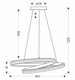 SANTA lampa wisząca złoty 32W LED 3000, 4000, 6500K maskownica biały 31-54036