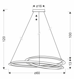 CALLAS lampa wisząca czarny 32W LED 3000, 4500, 6500K osłonka biała 31-54029