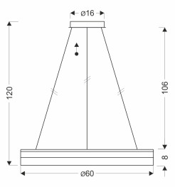 GLORIS lampa wisząca kawowy 36W LED 3000, 4500, 6500K kryształki bezbarwne 32-54012