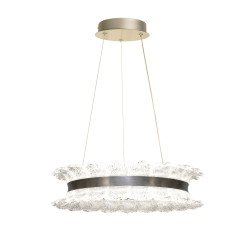 TOLOSA lampa wisząca satyna nikiel 30W LED 3000, 4500,6500K kryształki bezbarwne 32-54005