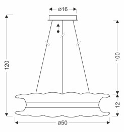 TOLOSA lampa wisząca satyna nikiel 30W LED 3000, 4500,6500K kryształki bezbarwne 32-54005