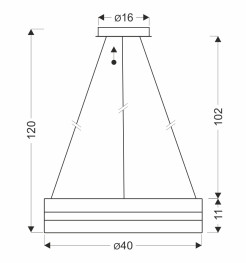 CASTILLO 40 lampa wisząca złoty 24W LED 3000, 4500, 6500K kryształki bezbarwne 32-53985