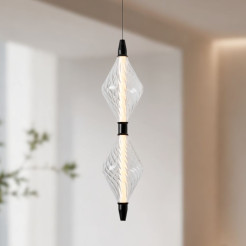 VITA lampa wisząca czarny 7,5W LED 2700K 2 x klosz bezbarwny 31-54609
