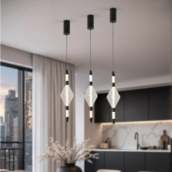 VITA lampa wisząca czarny 7,5W LED 2700K klosz bezbarwny 31-54593