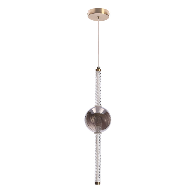 KELLY lampa wisząca złoty 8W LED 2700K klosz dymiony 31-54500