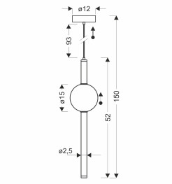 KELLY lampa wisząca złoty 8W LED 2700K klosz dymiony 31-54500