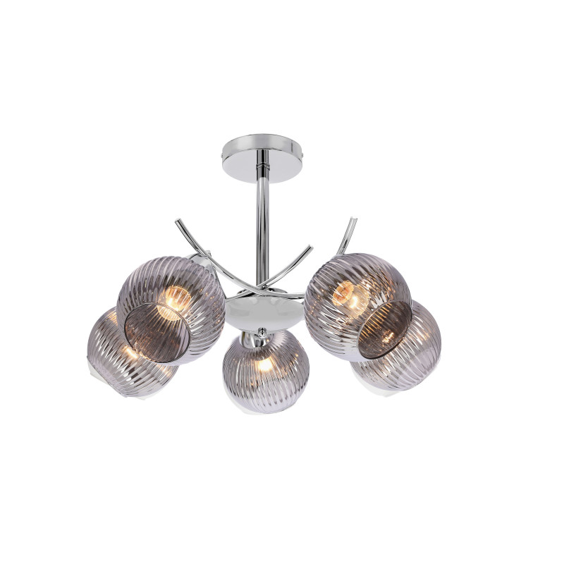 VINOTI lampa wisząca chromowy 5x40W E27 klosz grafitowy 35-52179