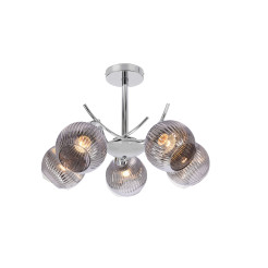 VINOTI lampa wisząca chromowy 5x40W E27 klosz grafitowy 35-52179