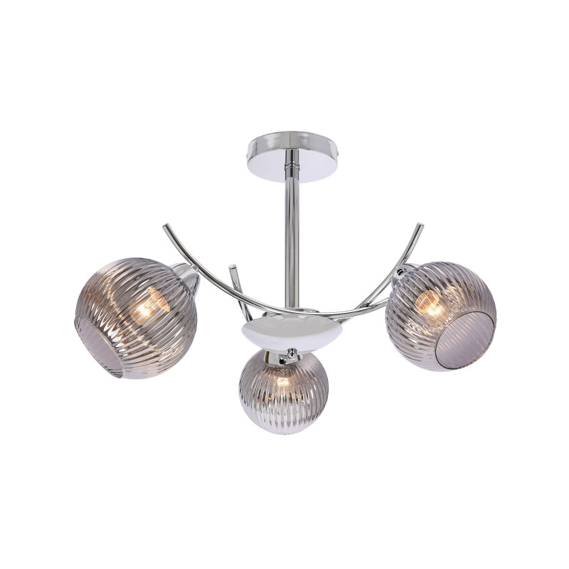 VINOTI lampa wisząca chromowy 3x40W E27 klosz grafitowy 33-52186