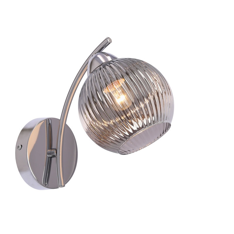 VINOTI lampa kinkiet chromowy 1x40W E27 klosz grafitowy 21-52209