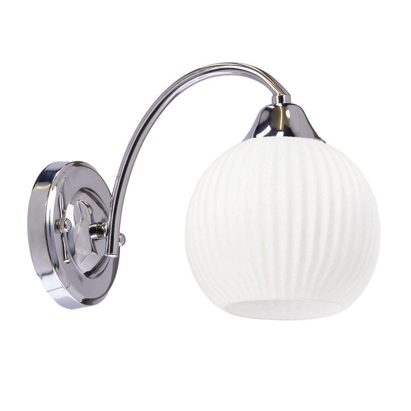 VELORE lampa kinkiet chromowy 1x40W E27 klosz biały 21-51738