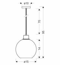 VALOR lampa wisząca czarny +złoty 1x40W E27 klosz bursztynowy 31-51530