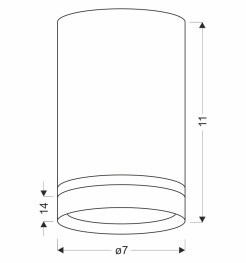 Tuba lampa sufitowa chromowy 1x15W GU10 7/11 z ringiem akrylowym 2248783