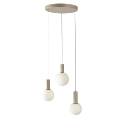 TESTA lampa wisząca talerz beżowa 3x10W G9 klosz biały 33-50908