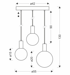 TESTA lampa wisząca talerz beżowa 3x10W G9 klosz biały 33-50908