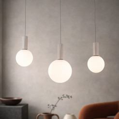 TESTA lampa wisząca beżowy 3x10W G9 klosz biały 33-51110
