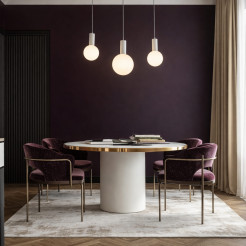 TESTA lampa wisząca beżowy 3x10W G9 klosz biały 33-51110