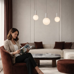 TESTA lampa wisząca beżowy 3x10W G9 klosz biały 33-51110