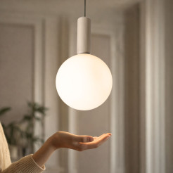 TESTA lampa wisząca beżowy 1x10W G9 klosz biały 31-50892