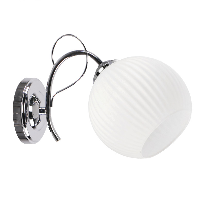 TARTINE lampa kinkiet chromowy 1x40W E27 klosz biały 21-52063