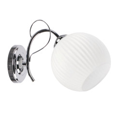 TARTINE lampa kinkiet chromowy 1x40W E27 klosz biały 21-52063