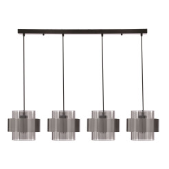 Spiega lampa wisząca czarny+satyna nikiel 4x60W E27 klosz dymiony 34-47175