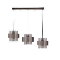 Spiega lampa wisząca czarny+satyna nikiel 3x60W E27 klosz dymiony 33-47151
