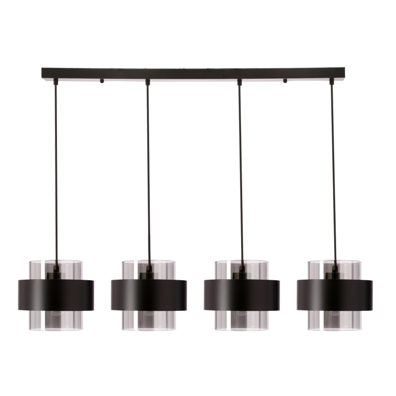Spiega lampa wisząca czarny 4x60W E27 klosz dymiony 34-47182