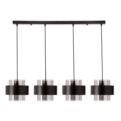 Spiega lampa wisząca czarny 4x60W E27 klosz dymiony 34-47182