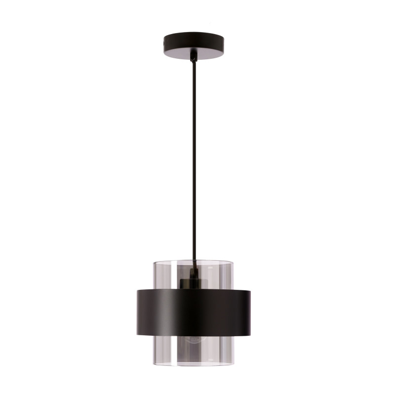 Spiega lampa wisząca czarny 1x60W E27 klosz dymiony 31-47120