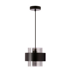 Spiega lampa wisząca czarny 1x60W E27 klosz dymiony 31-47120
